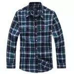 ralph lauren chemises 2019U hommes discount manches longue pony plaid bleu vert